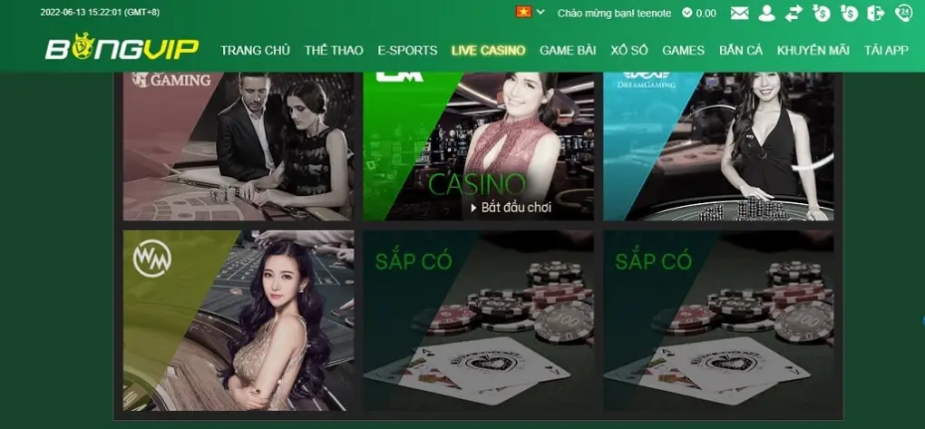 Những sảnh chơi Casino live tại nhà cái Bongvip