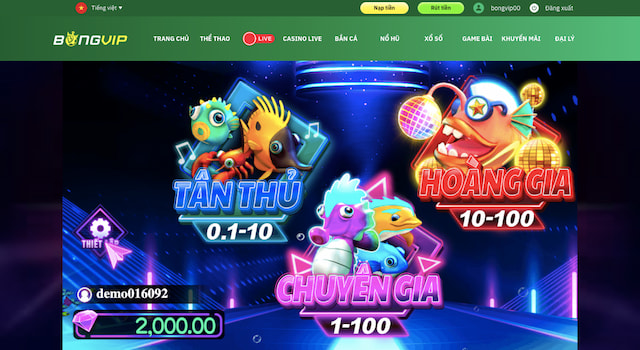 Bắn cá Bongvip là một tựa game hấp dẫn